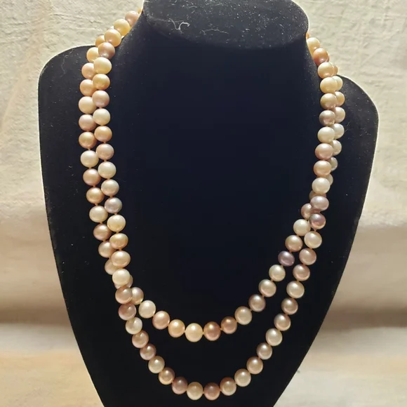 Elegant Vintage Cultured Pearl Necklace with 925 Silver Clasp - Picture 5 of 11